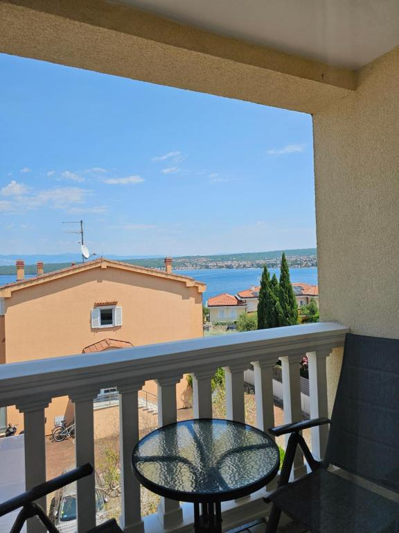 Balcony seating overlooking the sea